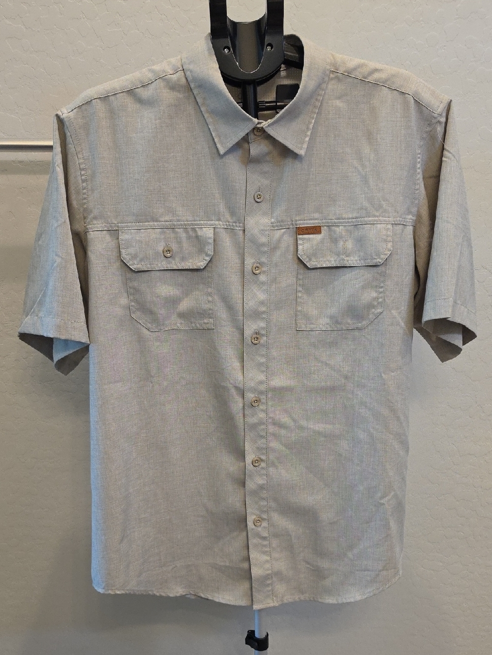 Orvis Men's Light Gray Casual Button-Down Shirt